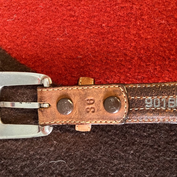 Western leather belt with bone beads. - Picture 7 of 8